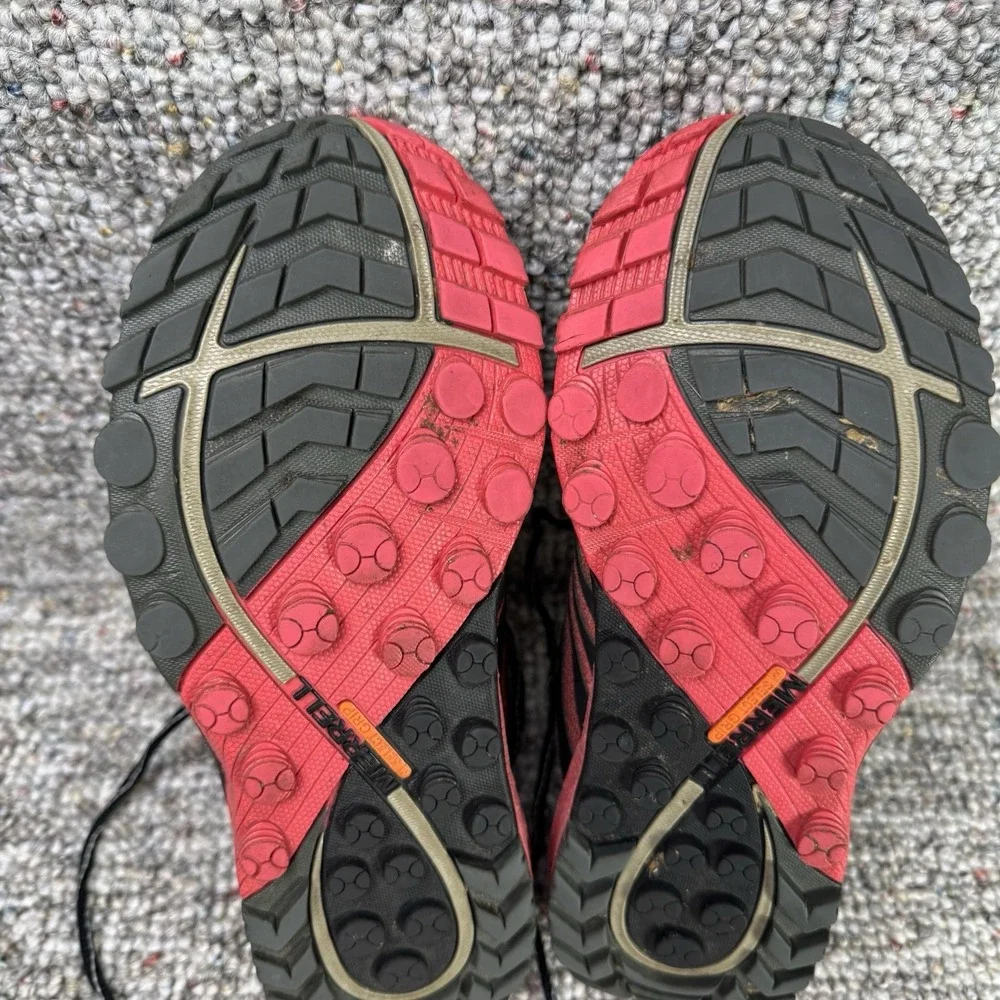 Merrell Shoes Womens 8 All Out Charge Trail Running Hiking Black Red J03962